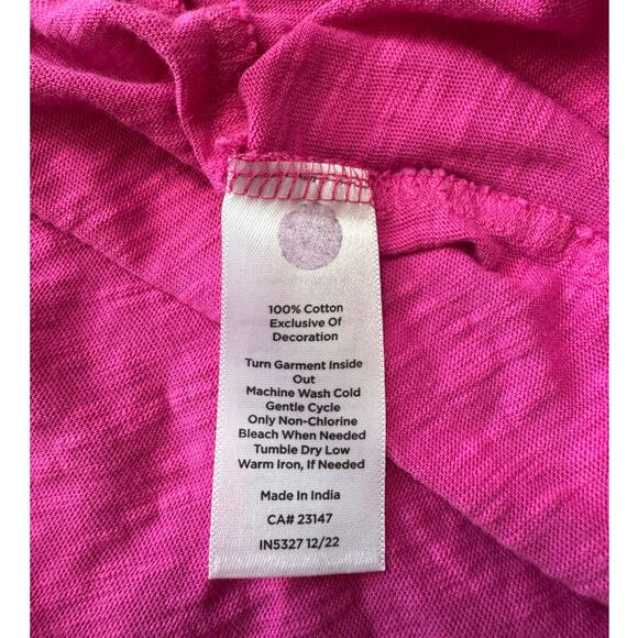 TALBOTS Women's Hot Pink Cotton Dress, size 3X, Eyelet detailing, Soft Cotton - Picture 7 of 10